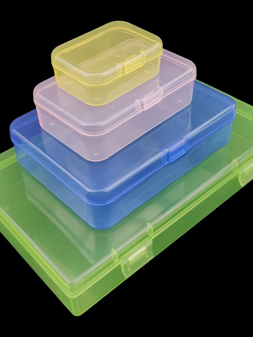 24 Pieces Mixed Sizes Colored Rectangular Plastic Boxes - Picture 4 of 8